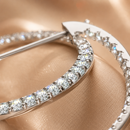 Pavé Moissanite Hoop Earrings