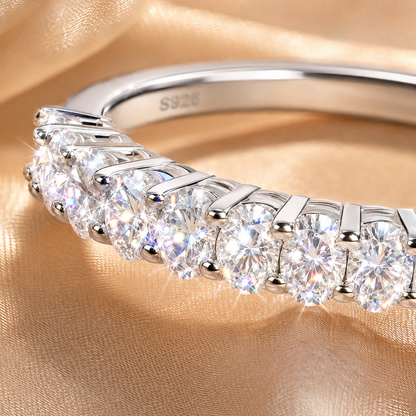 1ct Oval Cut Moissanite Half-Eternity Wedding Band