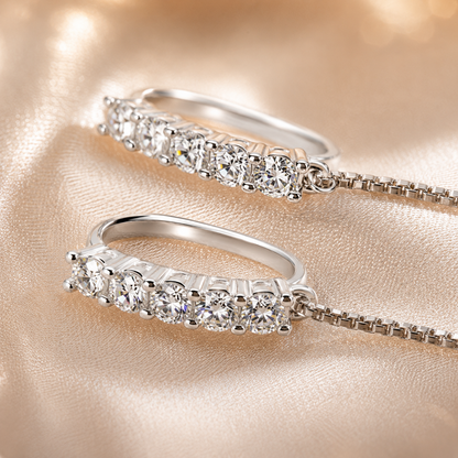 Moissanite Threader Chain Earrings