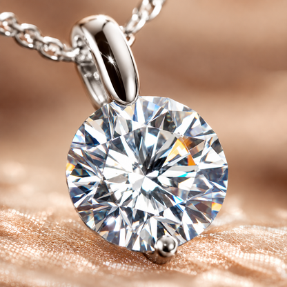 Round Brilliant Moissanite Solitaire Pendant Necklace
