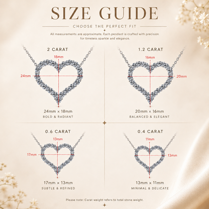 Open Heart Moissanite Necklace