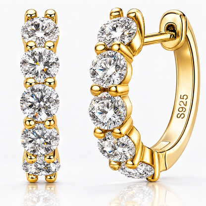 Graduated Moissanite Hoop Earrings – 3ct