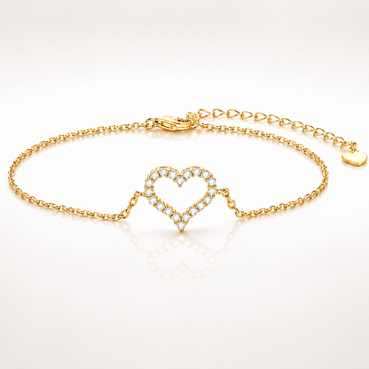 Open Heart Moissanite Bracelet
