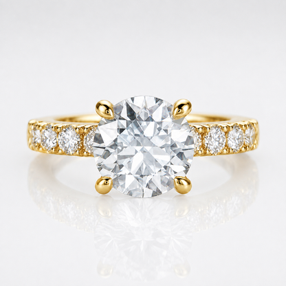 4.3ct Round Brilliant Moissanite Accent Engagement Ring