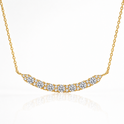 Curved Moissanite Bar Necklace