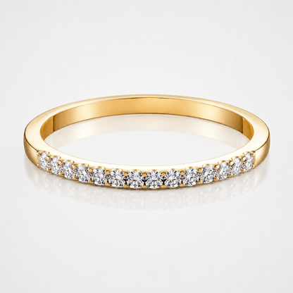 Round Brilliant Moissanite Pavé Half-Eternity Wedding Band