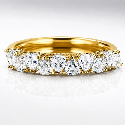 1ct Trillion Cut Moissanite Half-Eternity Wedding Band