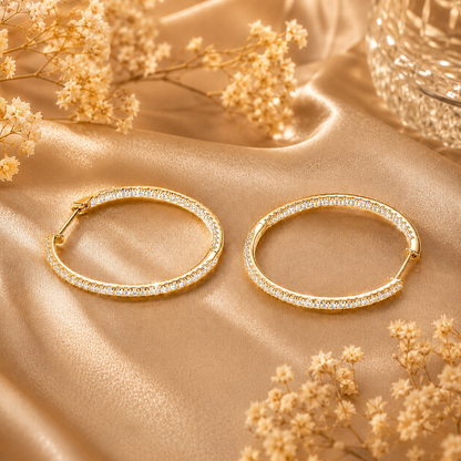 Pavé Moissanite Hoop Earrings