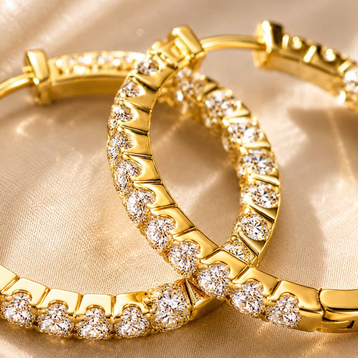 Inside Out Moissanite Hoop Earrings – 2.88ct