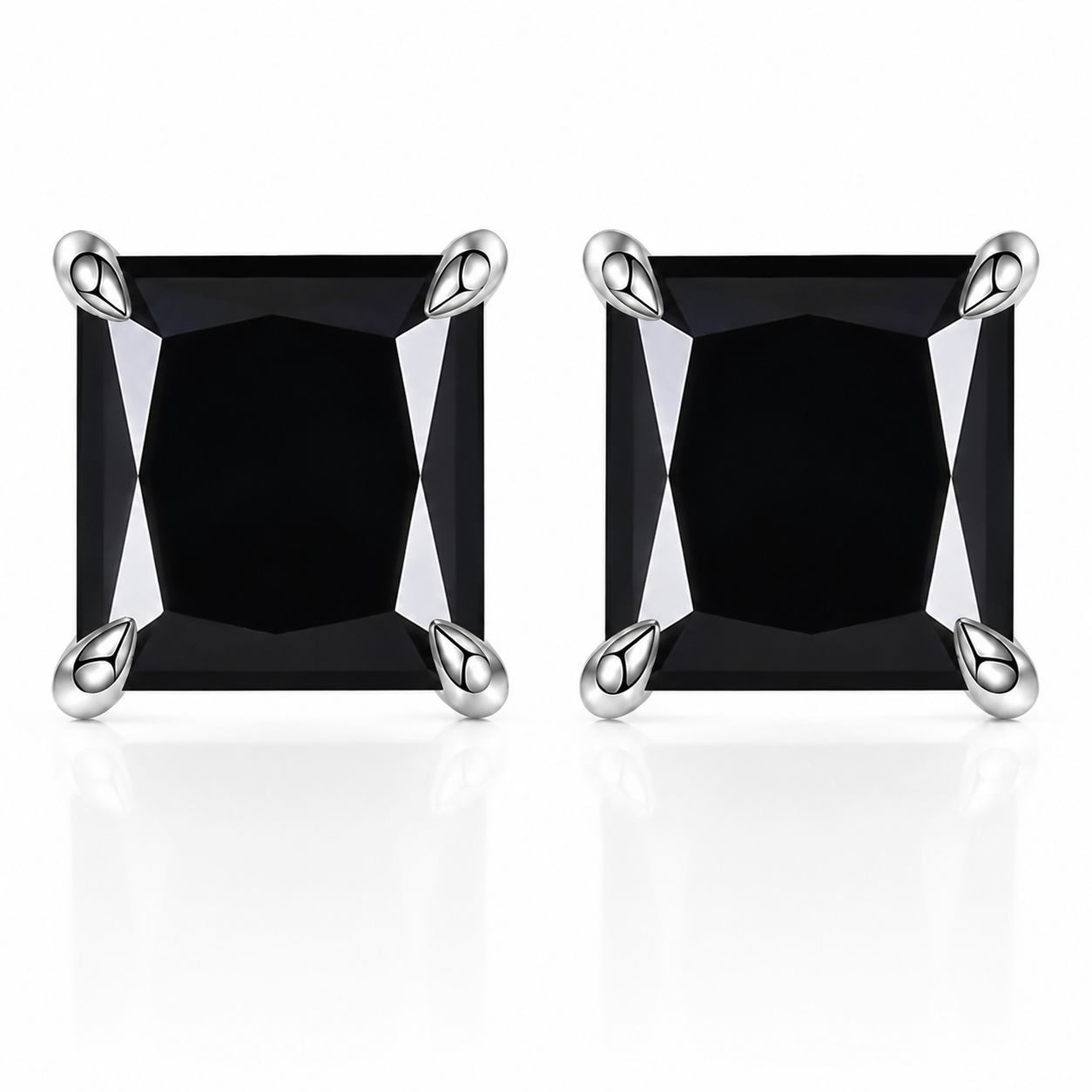 Princess Cut Coloured Moissanite Stud Earrings