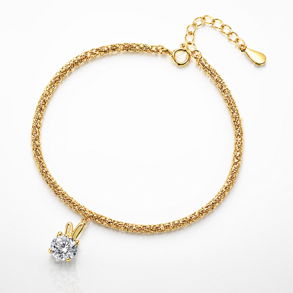 Bunny Ear Solitaire Moissanite Bracelet