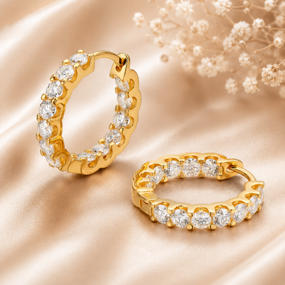 Inside Out Moissanite Hoop Earrings – 2.6ct