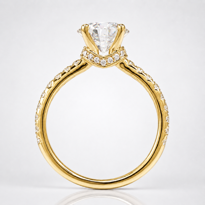 Round Brilliant Moissanite Hidden Halo Engagement Ring