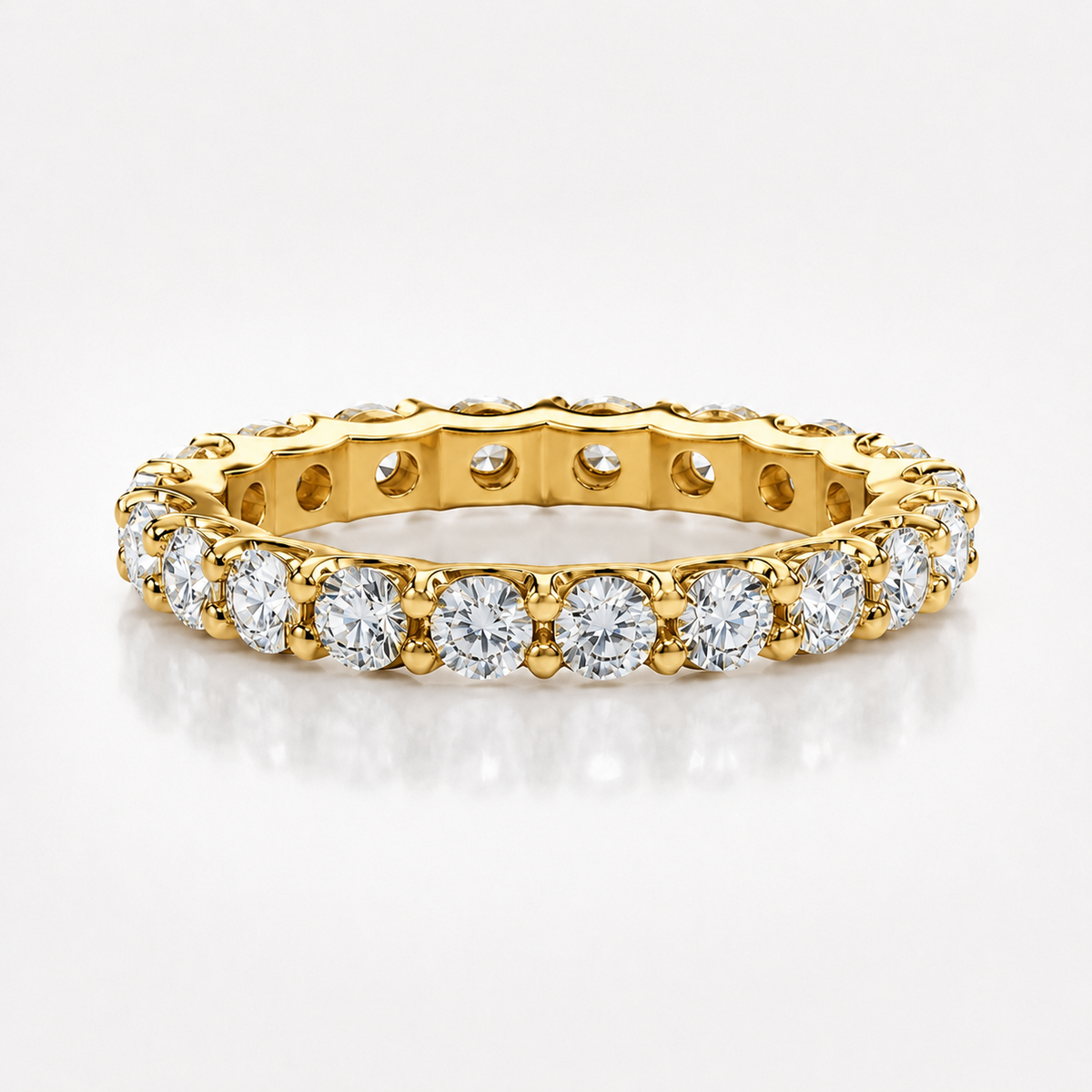 2.1ct Round Brilliant Cut Moissanite Full Eternity Ring Wedding Band