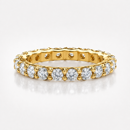 2.1ct Round Brilliant Cut Moissanite Full Eternity Ring Wedding Band