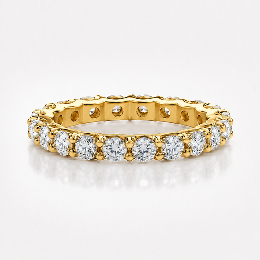 2.1ct Round Brilliant Cut Moissanite Full Eternity Ring Wedding Band