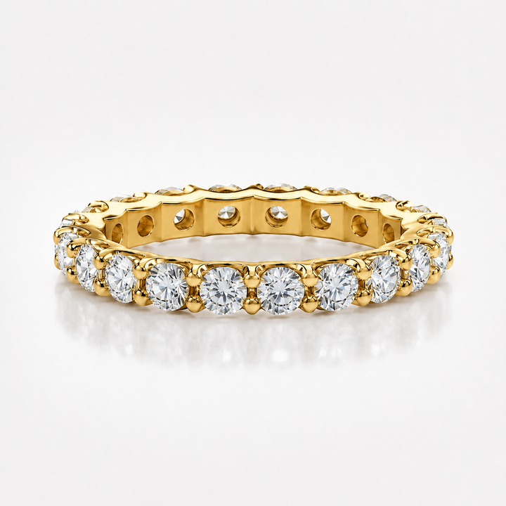 2.1ct Round Brilliant Cut Moissanite Full Eternity Ring Wedding Band