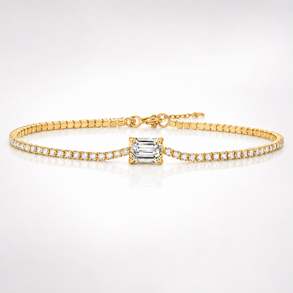 Emerald Cut Moissanite Tennis Bracelet
