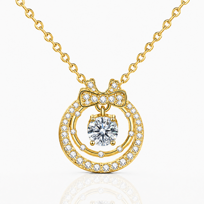 Floating Halo Moissanite Pendant Necklace