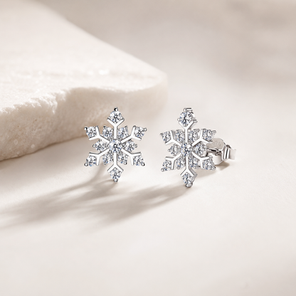 Snowflake Moissanite Stud Earrings
