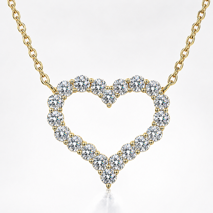 Open Heart Moissanite Necklace