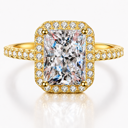 Radiant Halo Moissanite Engagement Ring