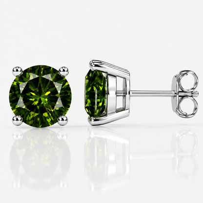 Four Prong Moissanite Solitaire Stud Earrings