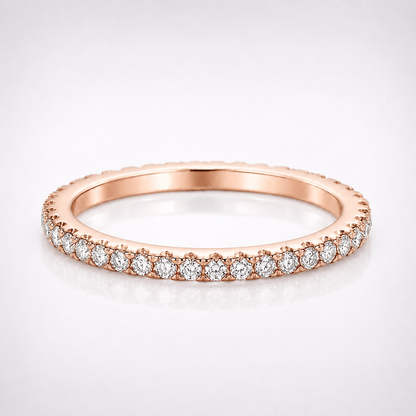 Round Brilliant Cut Moissanite Pavé Wedding Band