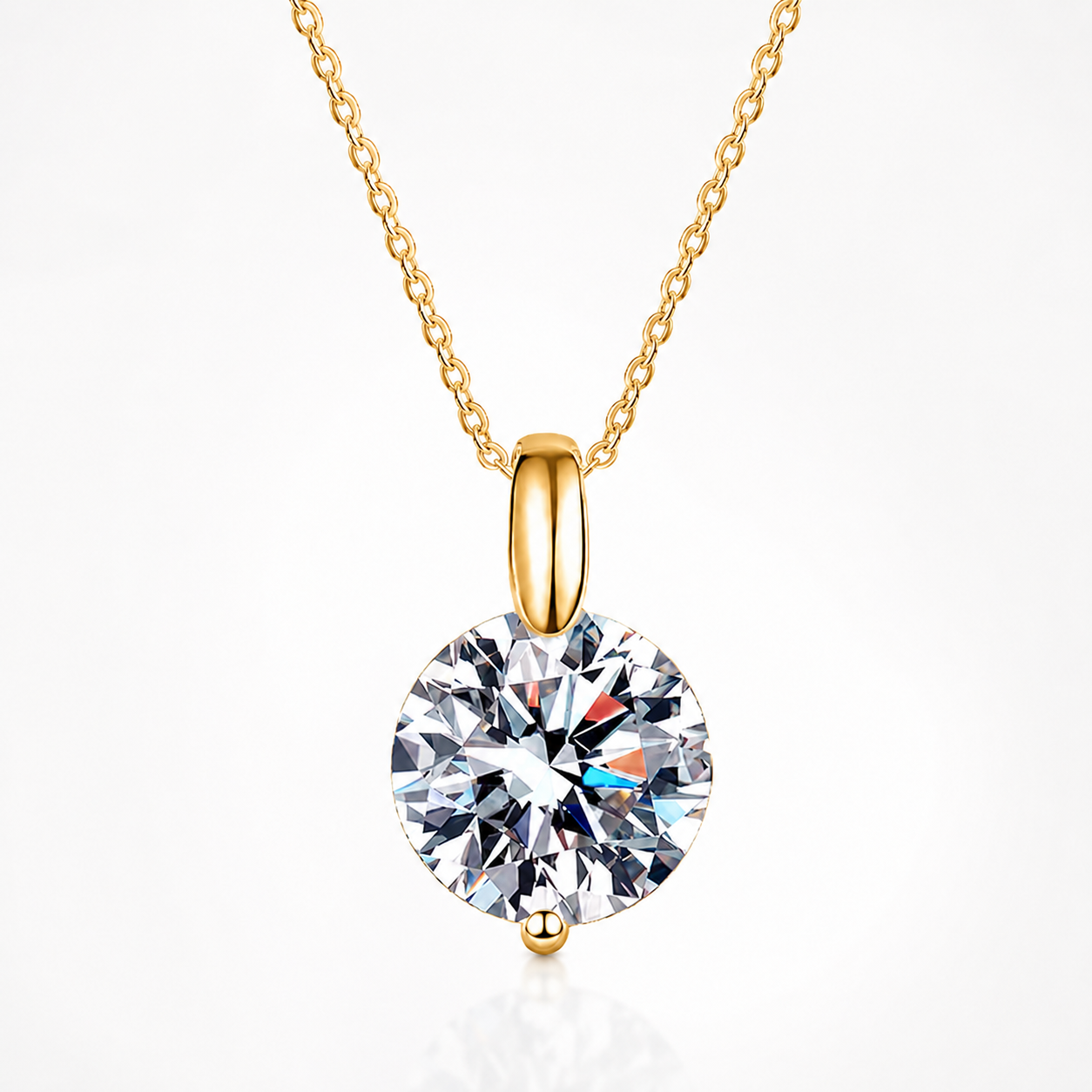 Round Brilliant Moissanite Solitaire Pendant Necklace