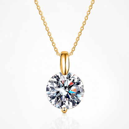 Round Brilliant Moissanite Solitaire Pendant Necklace