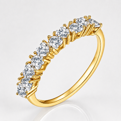 1ct Heart Cut Moissanite Half-Eternity Wedding Band