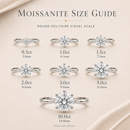 Classic 6 Prong Tiffany Style Solitaire Moissanite Engagement Ring