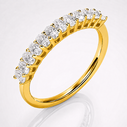 1ct Oval Cut Moissanite Half-Eternity Wedding Band