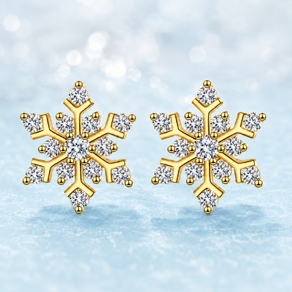 Snowflake Moissanite Stud Earrings