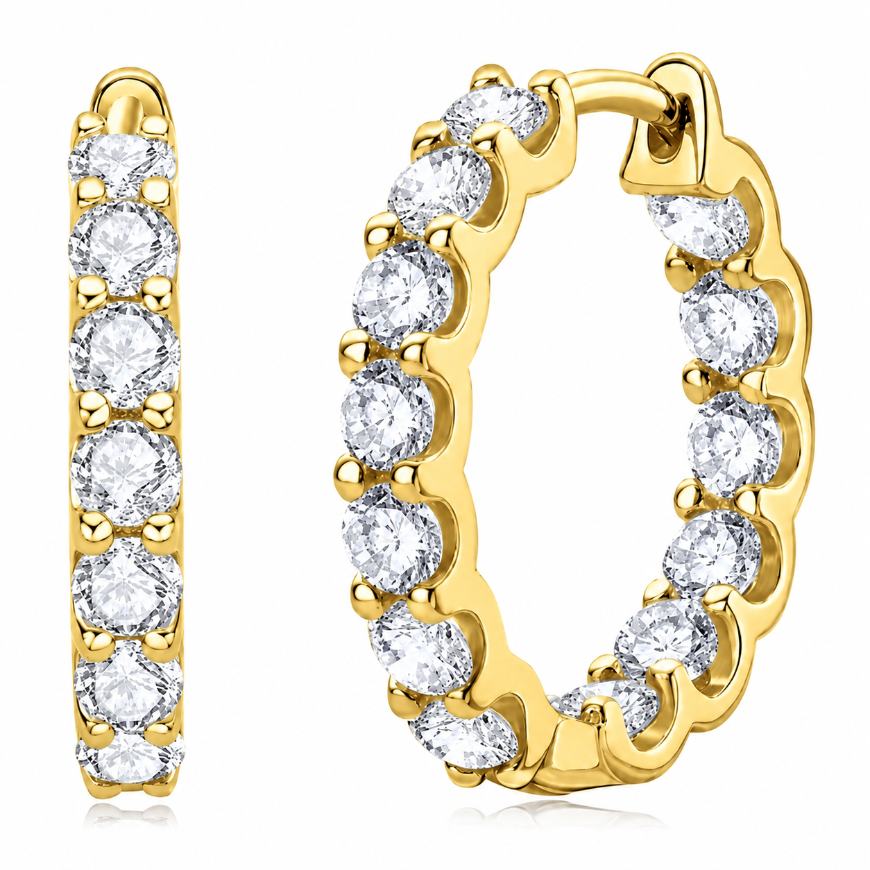 Inside Out Moissanite Hoop Earrings – 2.6ct