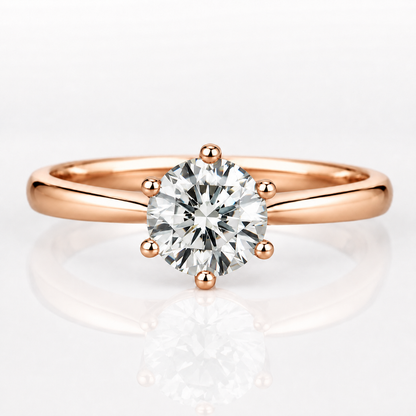 Classic 6 Prong Tiffany Style Solitaire Moissanite Engagement Ring