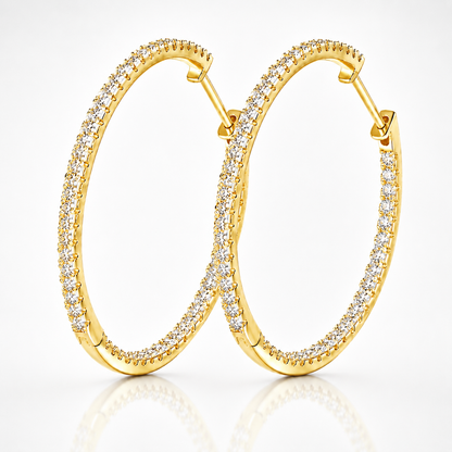 Pavé Moissanite Hoop Earrings