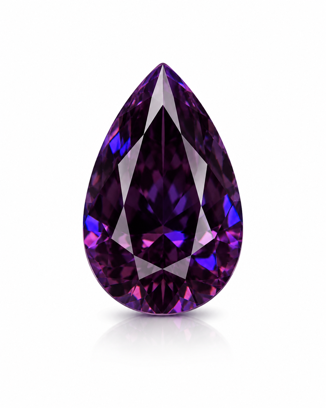 Purple Pear Cut Moissanites